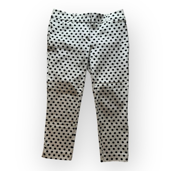 NY&Co polka dot Ankle Cigarette Tailored Capri pants New York & company Sz 10 - Picture 1 of 8